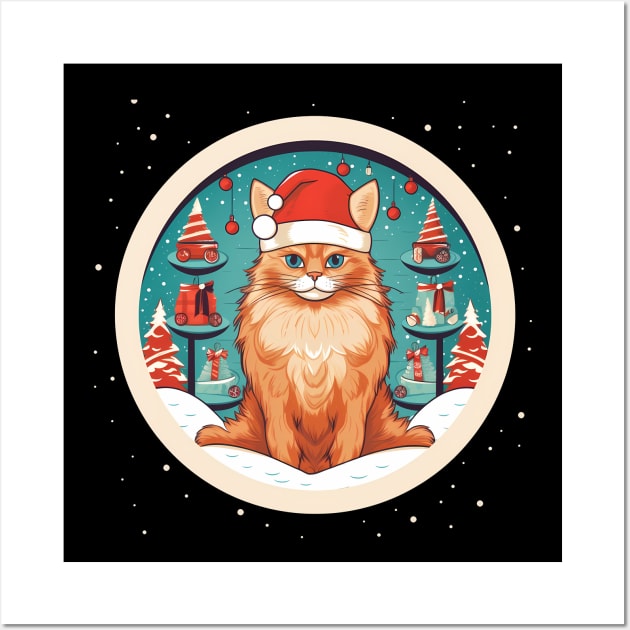 Somali Cat Xmas, Love Cats Wall Art by dukito